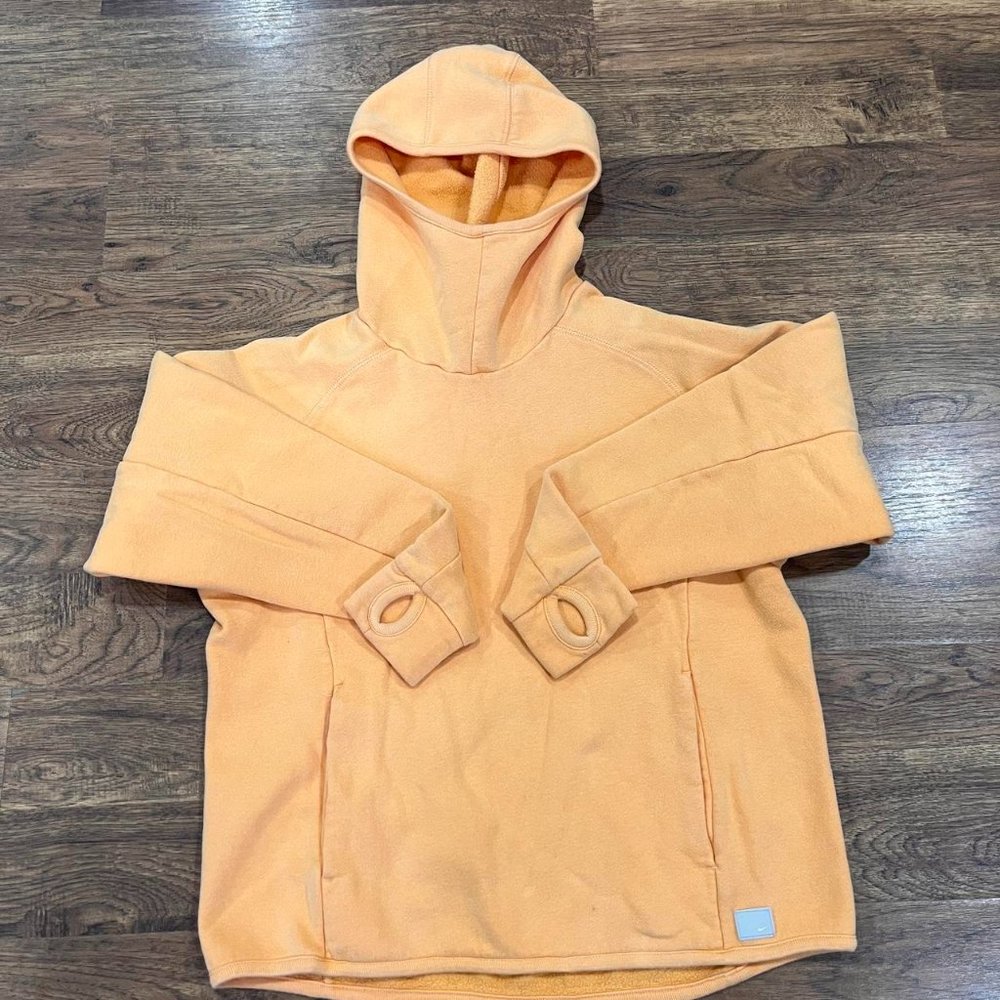 Y2K Women's Peach Athletic Fleece Hoodie Sz Small (20x23)